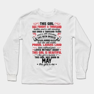 This Girl Was Born In May Long Sleeve T-Shirt